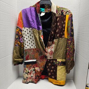 Vintage Melrose Options Quilted Patchwork Jacket Womens Shaket Lined Made in USA